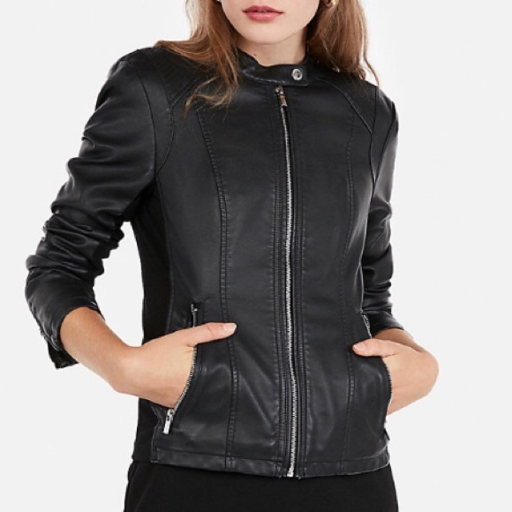Express Black (minus the) Leather Jacket Sz S